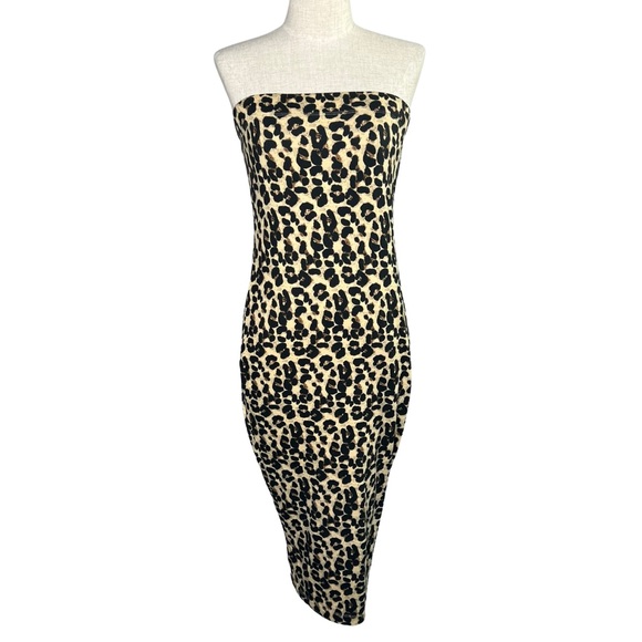 Chic Animal Print Bodycon Midi Dress